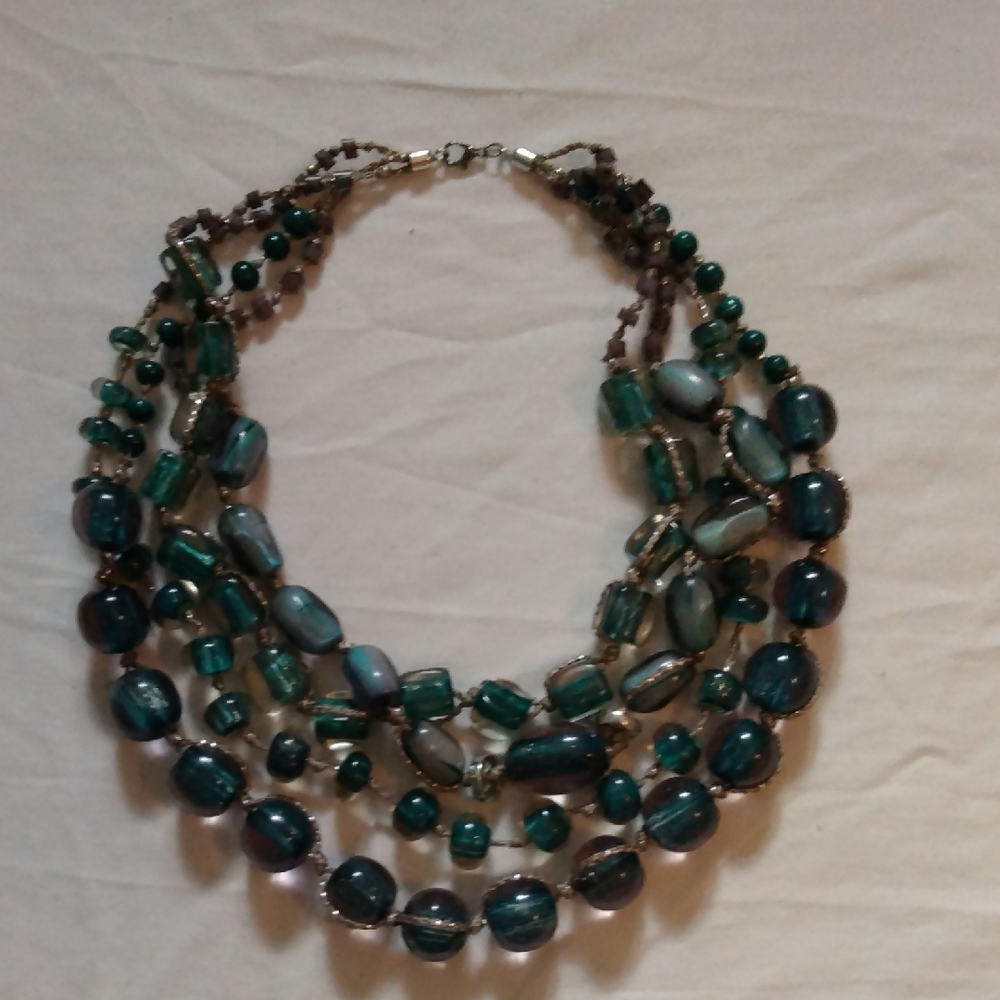 Elegant Multi-Strand Beaded Necklace